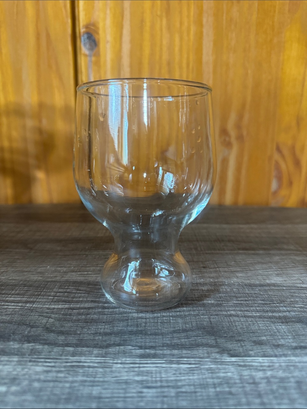 Vintage Hollow Stem Base Glass- Transparent